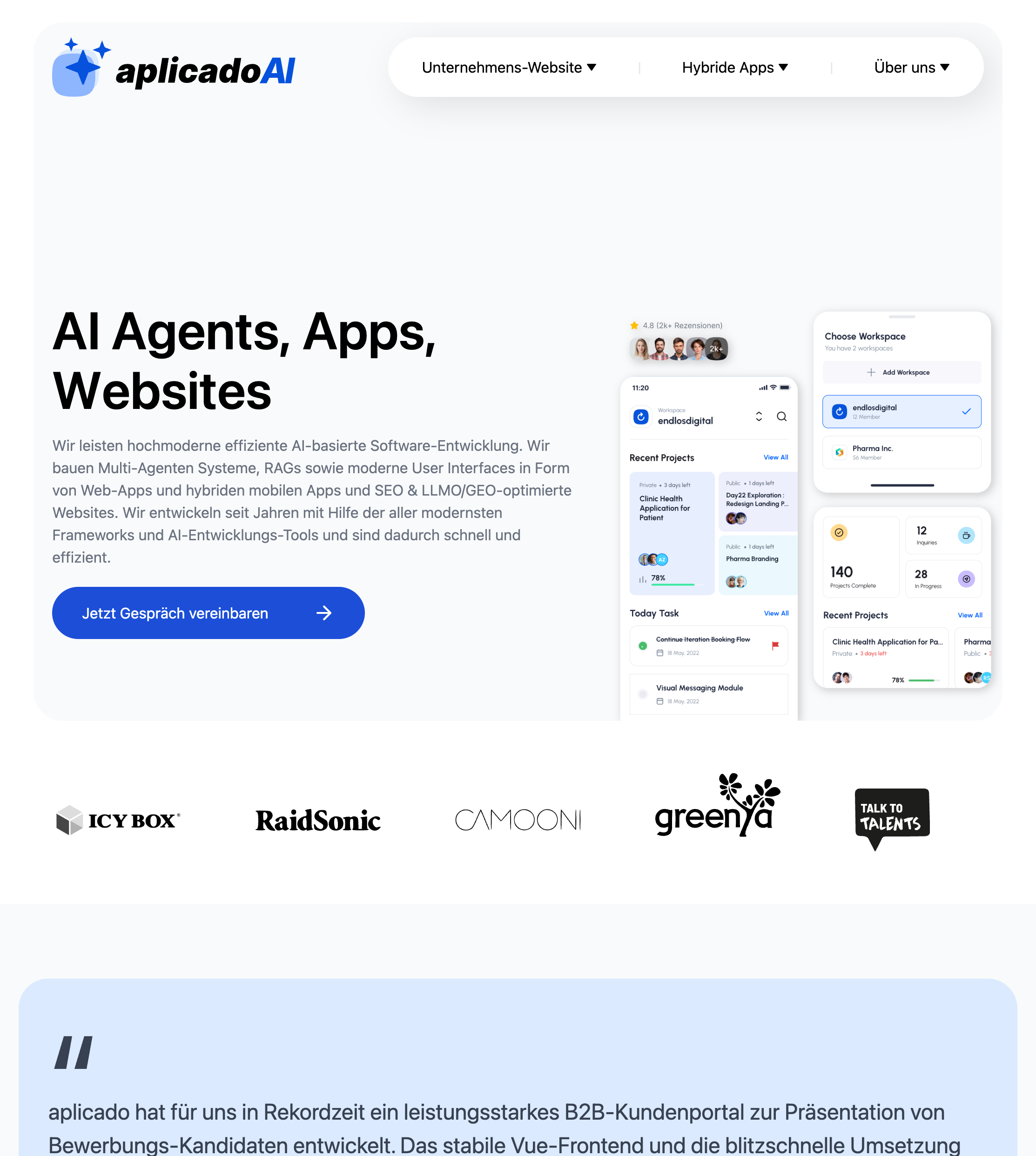 Website von aplicadoAI