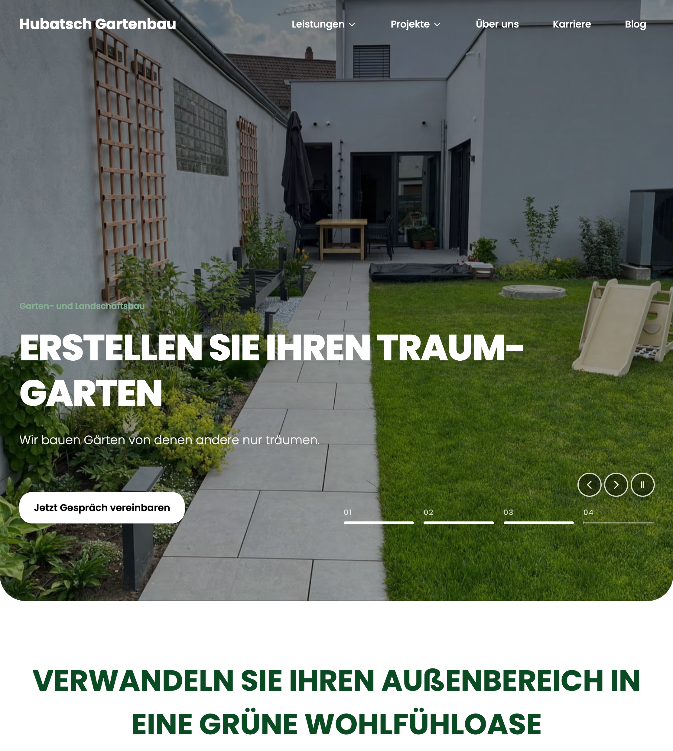 Website von Hubatsch Gartenbau